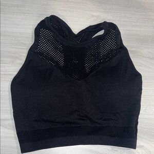 Black Fabletics Mesh Sports Bra